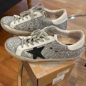Glitter Star Golden Goose Sneakers - Silver 38